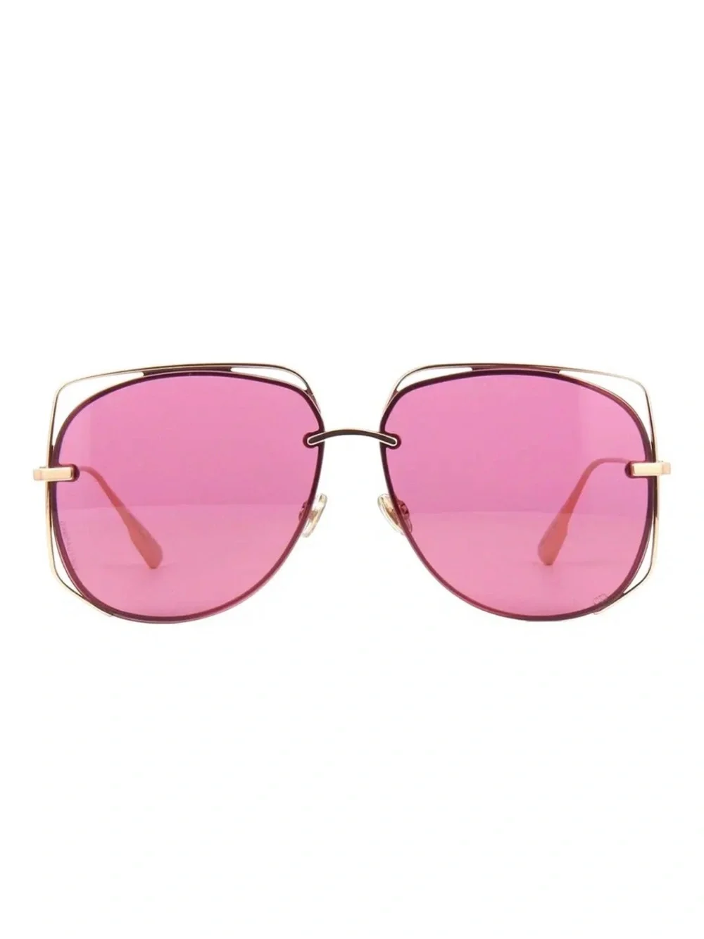 Dior Women's Sunglasses with Pink Lenses and Gold Frame